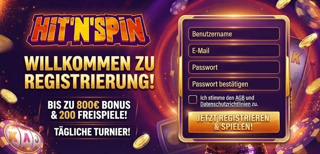 Registrierung im HitnSpin Casino Deutschland